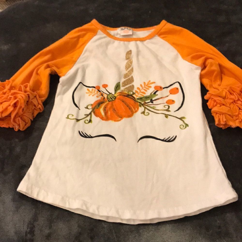 BMG Halloween Pumpkin Unicorn T-Shirt - Size 5